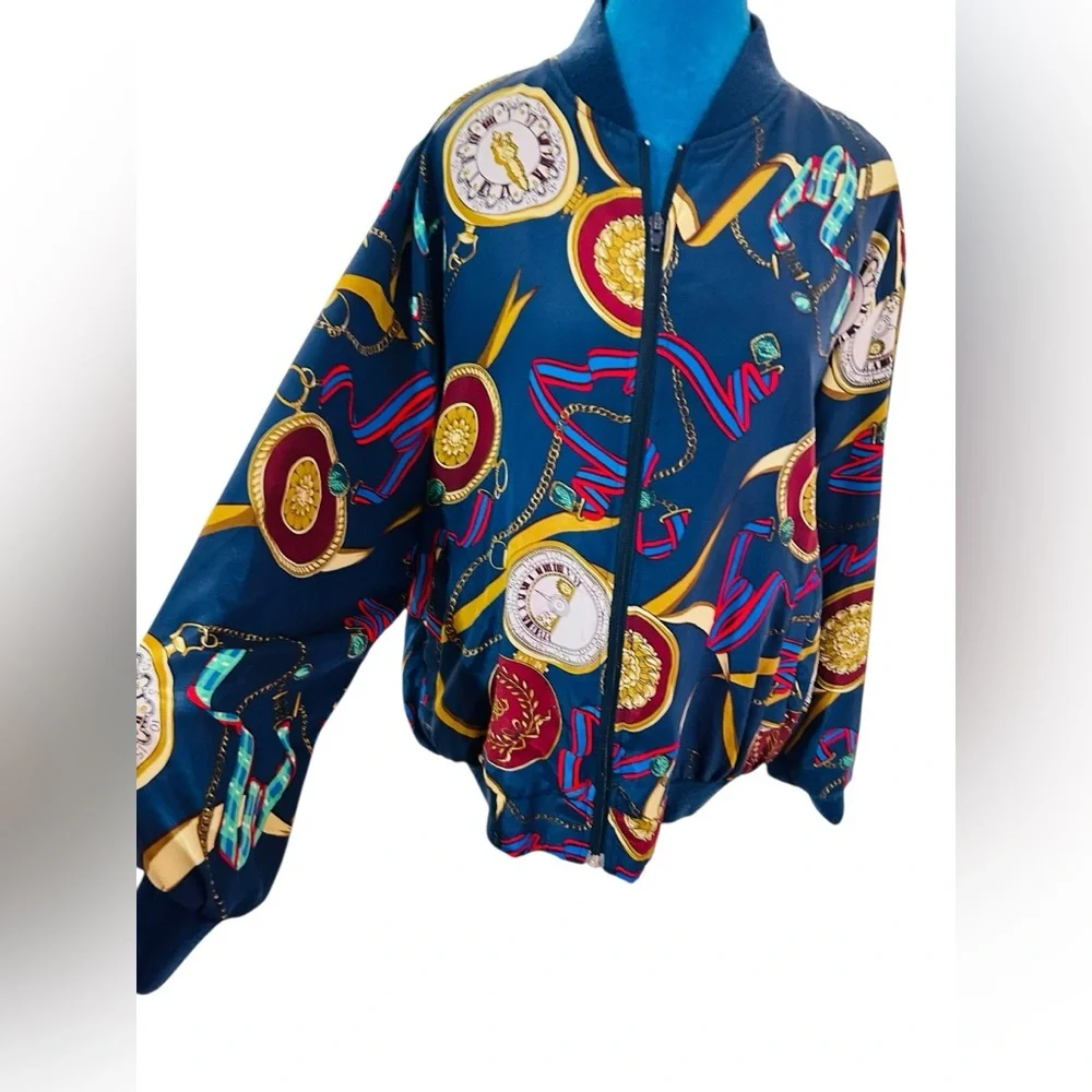 RARE Vintage maximalist baroque pocket watch bomber jacket - Picture 4 of 9
